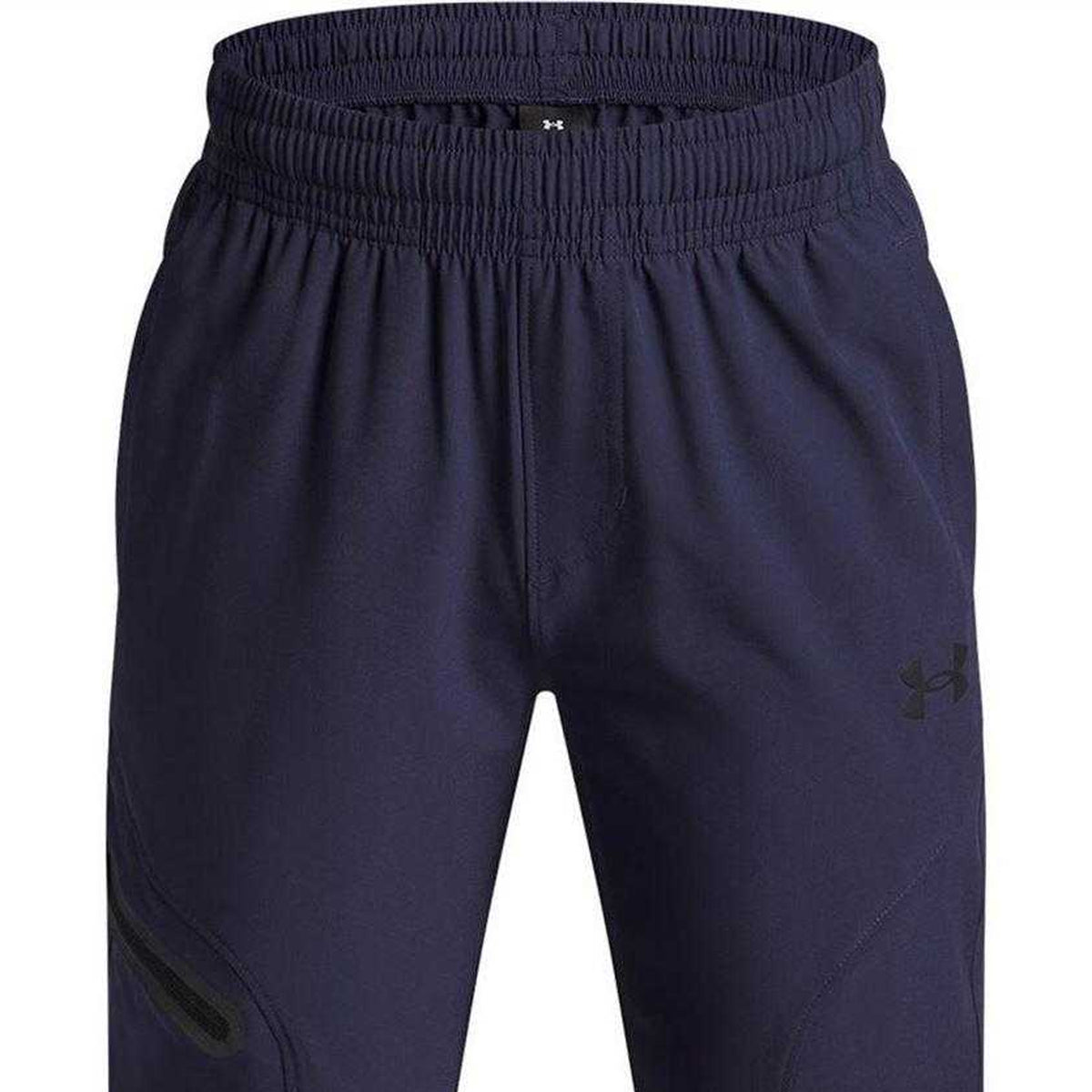 Blue - Side - Under Armour Boys Unstoppable Woven Jogging Bottoms