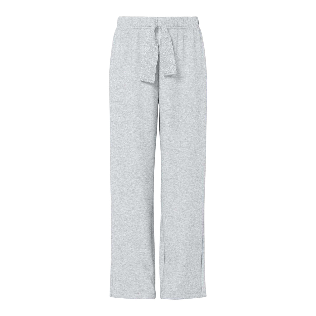 Light Grey - Front - Pieces Womens-Ladies Chilli Wide Jogging Bottoms