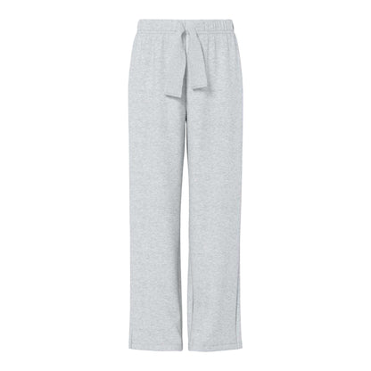 Light Grey - Front - Pieces Womens-Ladies Chilli Wide Jogging Bottoms