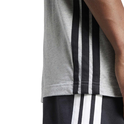 Grey-Black - Lifestyle - Adidas Mens Essentials Logo Single Jersey T-Shirt