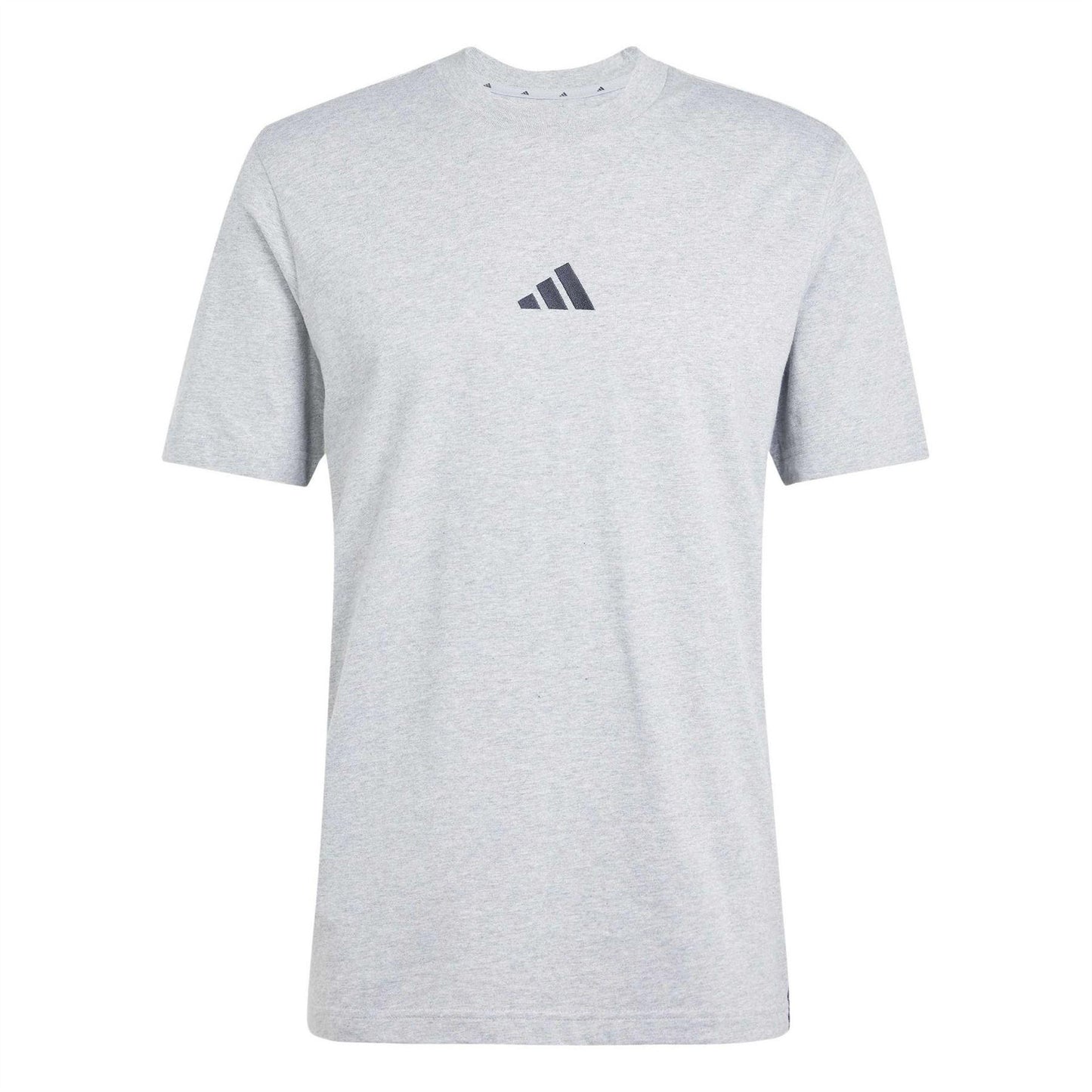Grey-Black - Front - Adidas Mens Essentials Logo Single Jersey T-Shirt
