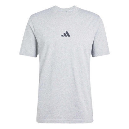 Grey-Black - Front - Adidas Mens Essentials Logo Single Jersey T-Shirt