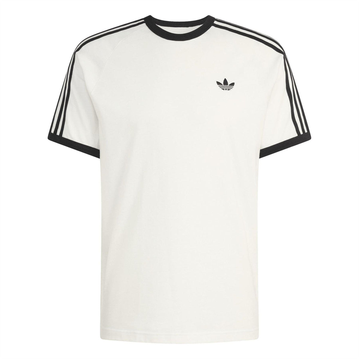 White - Front - Adidas Mens 3 Stripes T-Shirt