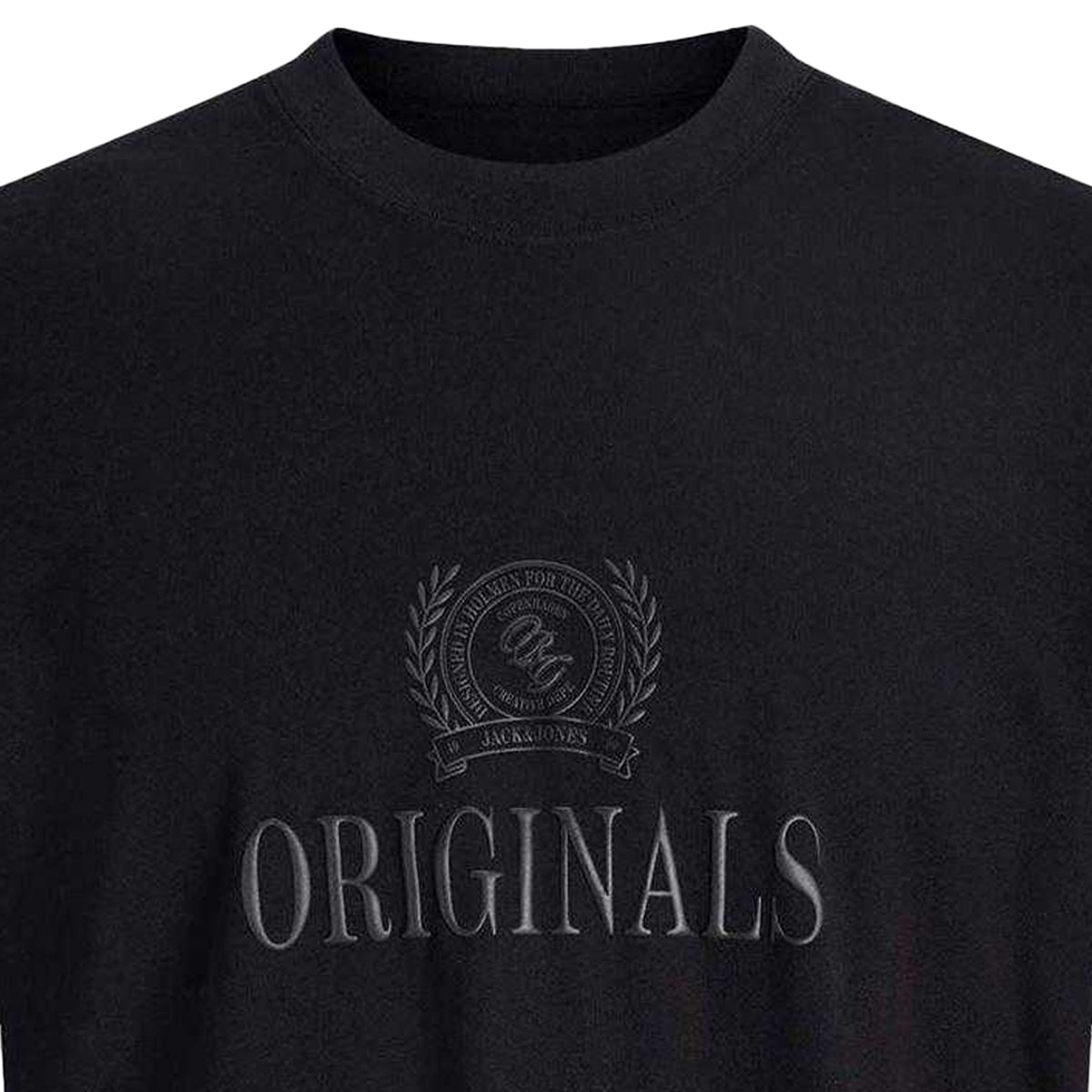 Black - Side - Jack And Jones Mens Monogram Short-Sleeved T-Shirt