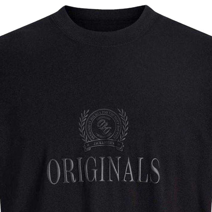 Black - Side - Jack And Jones Mens Monogram Short-Sleeved T-Shirt