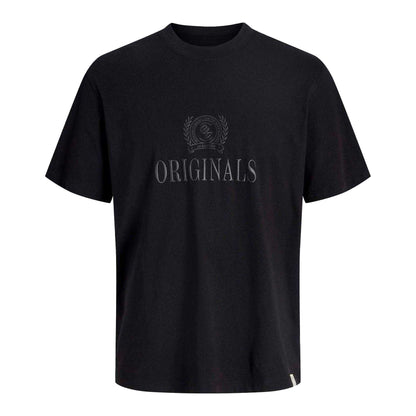 Black - Front - Jack And Jones Mens Monogram Short-Sleeved T-Shirt