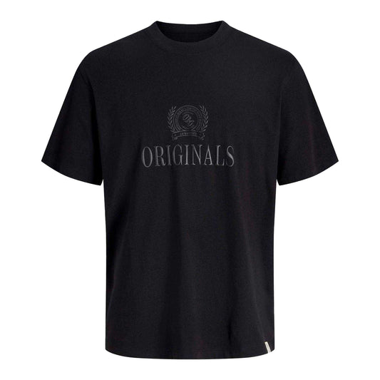 Black - Front - Jack And Jones Mens Monogram Short-Sleeved T-Shirt