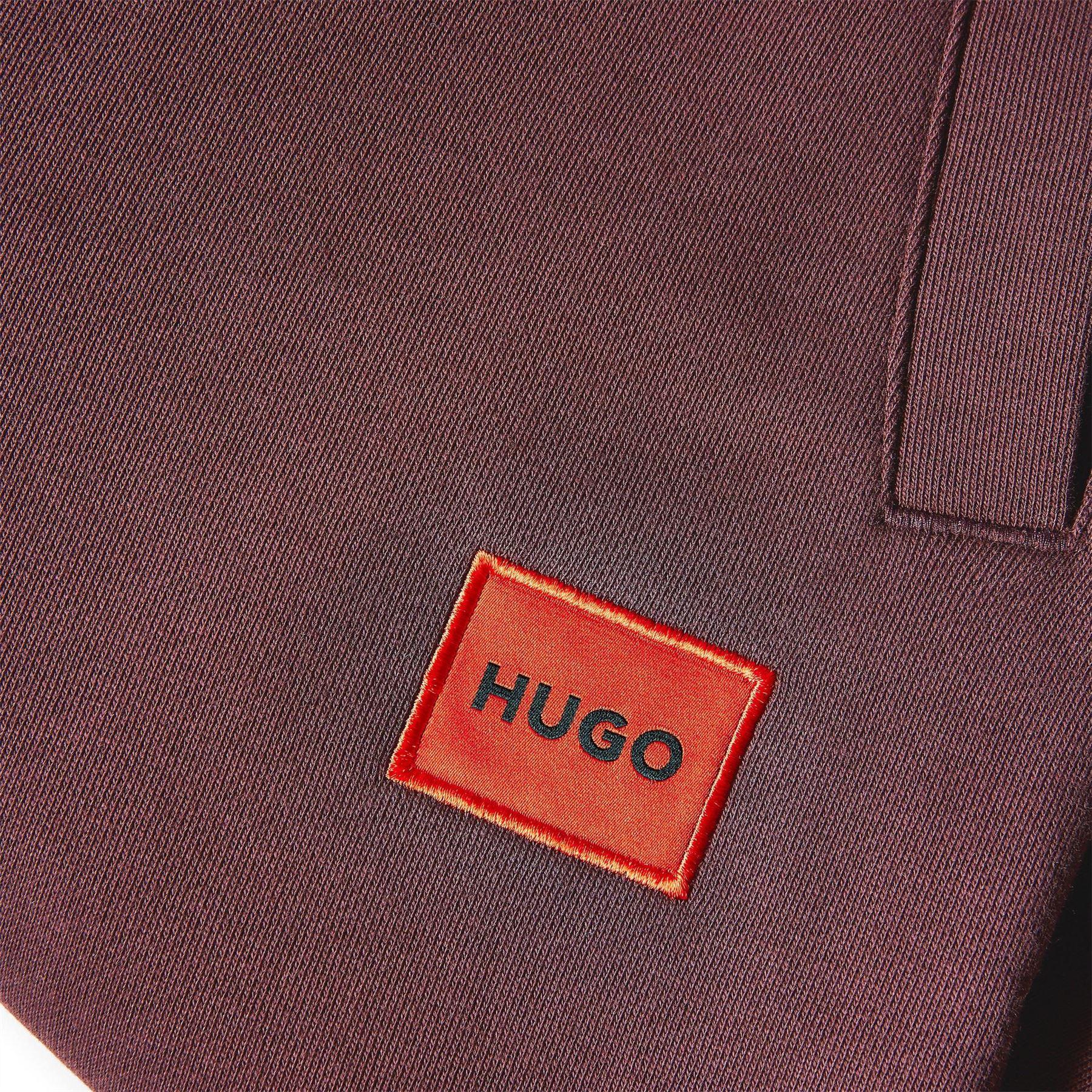 Brown - Side - Hugo Mens Patch Joggers