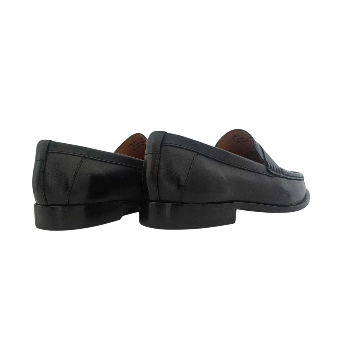 Black - Back - Firetrap Mens The Sovereign Leather Penny Loafers