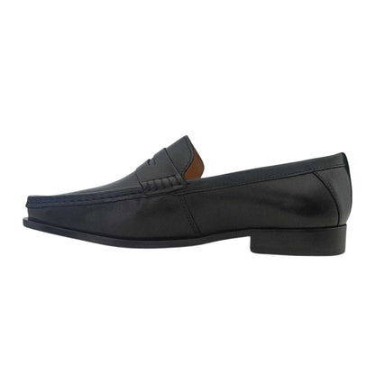 Black - Side - Firetrap Mens The Sovereign Leather Penny Loafers