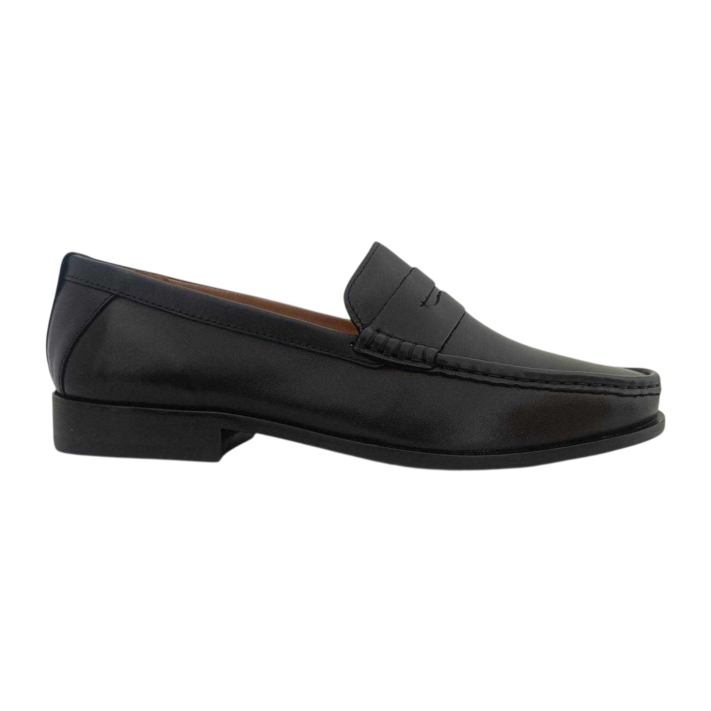 Black - Front - Firetrap Mens The Sovereign Leather Penny Loafers