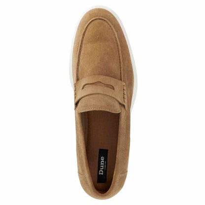 Tan - Side - Dune London Mens Suede Loafers