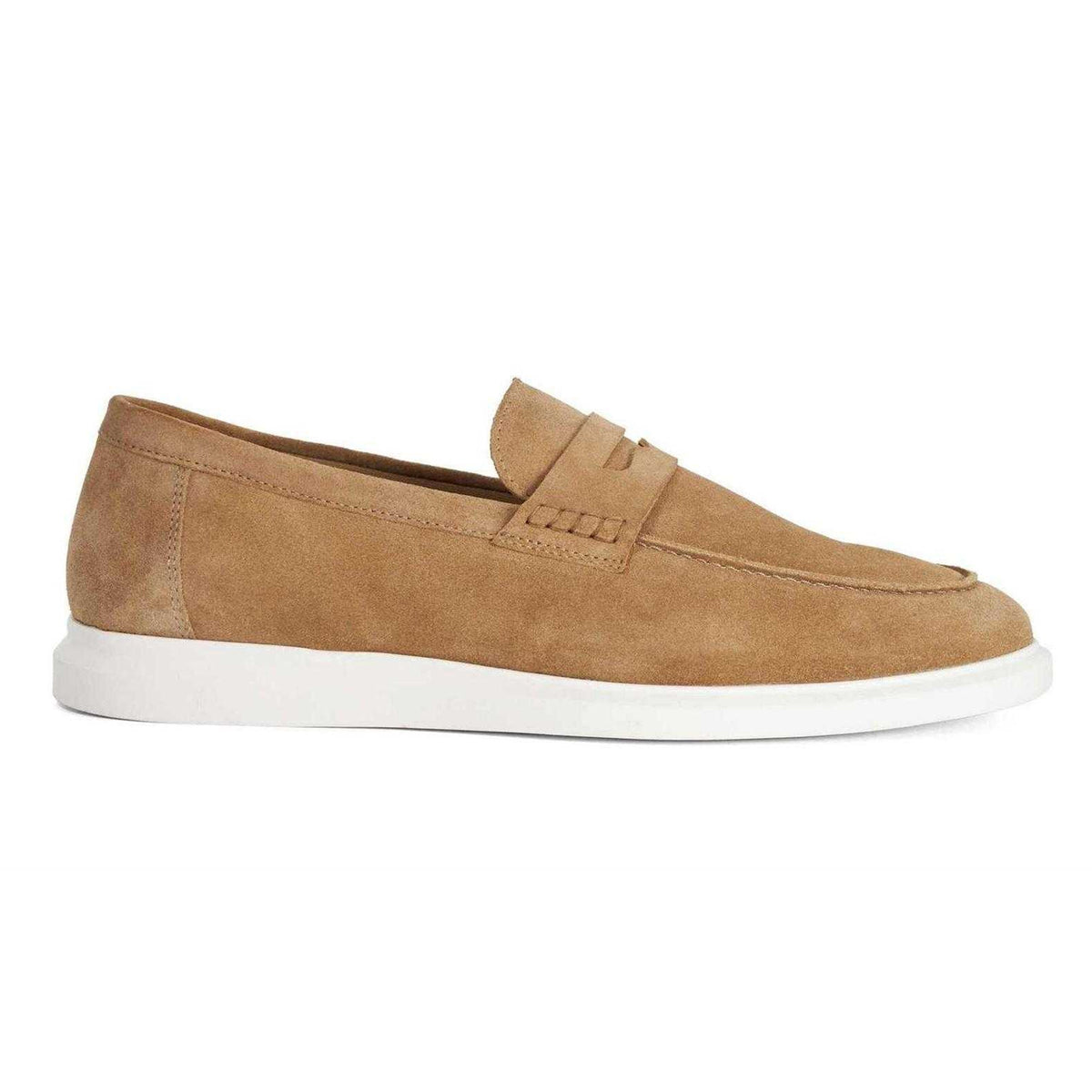 Tan - Front - Dune London Mens Suede Loafers
