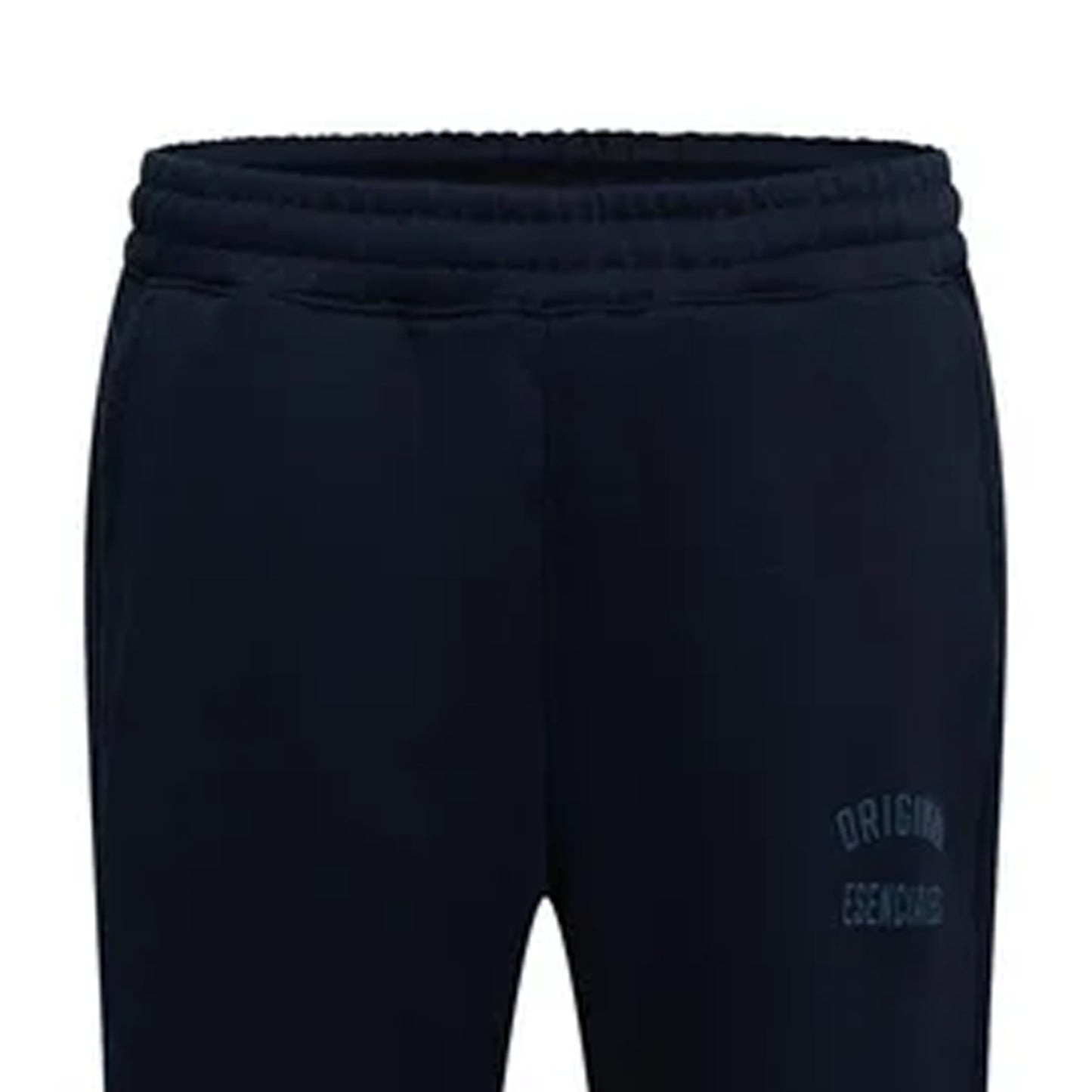 Navy - Back - Original Esenciales Mens Flint Fleece Relaxed Fit Jogging Bottoms
