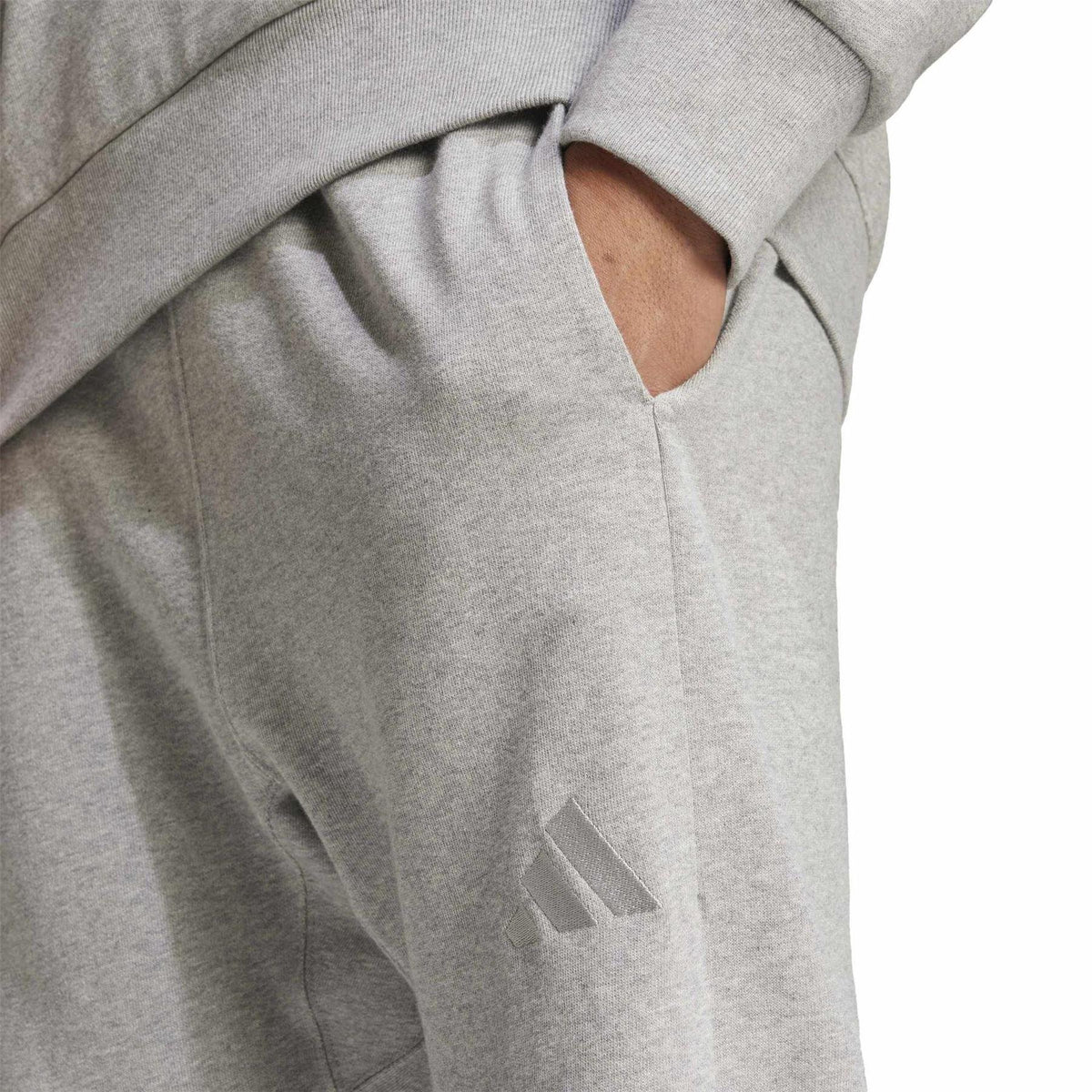 Grey Heather - Lifestyle - Adidas Mens Cotton Blend Joggers