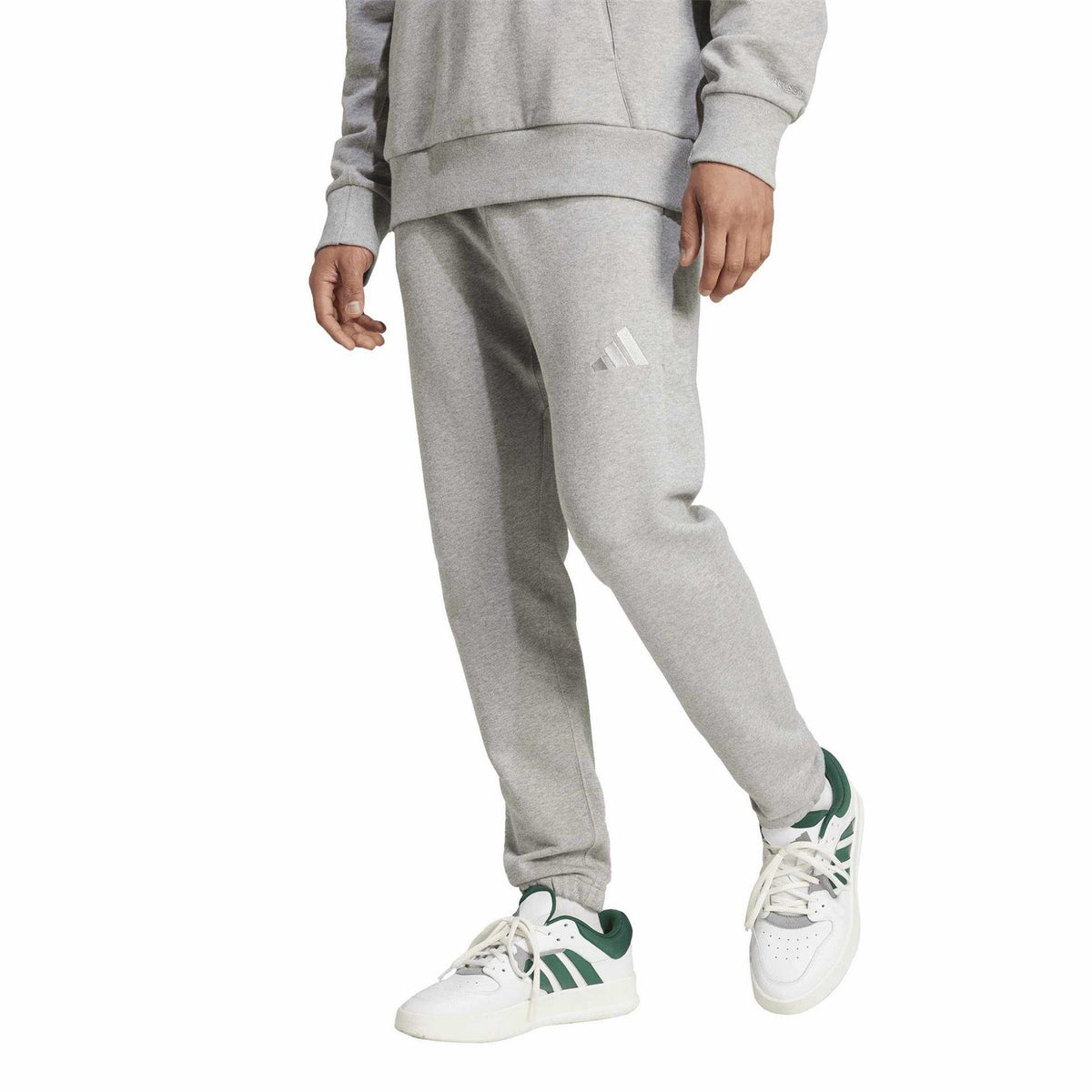 Grey Heather - Pack Shot - Adidas Mens Cotton Blend Joggers