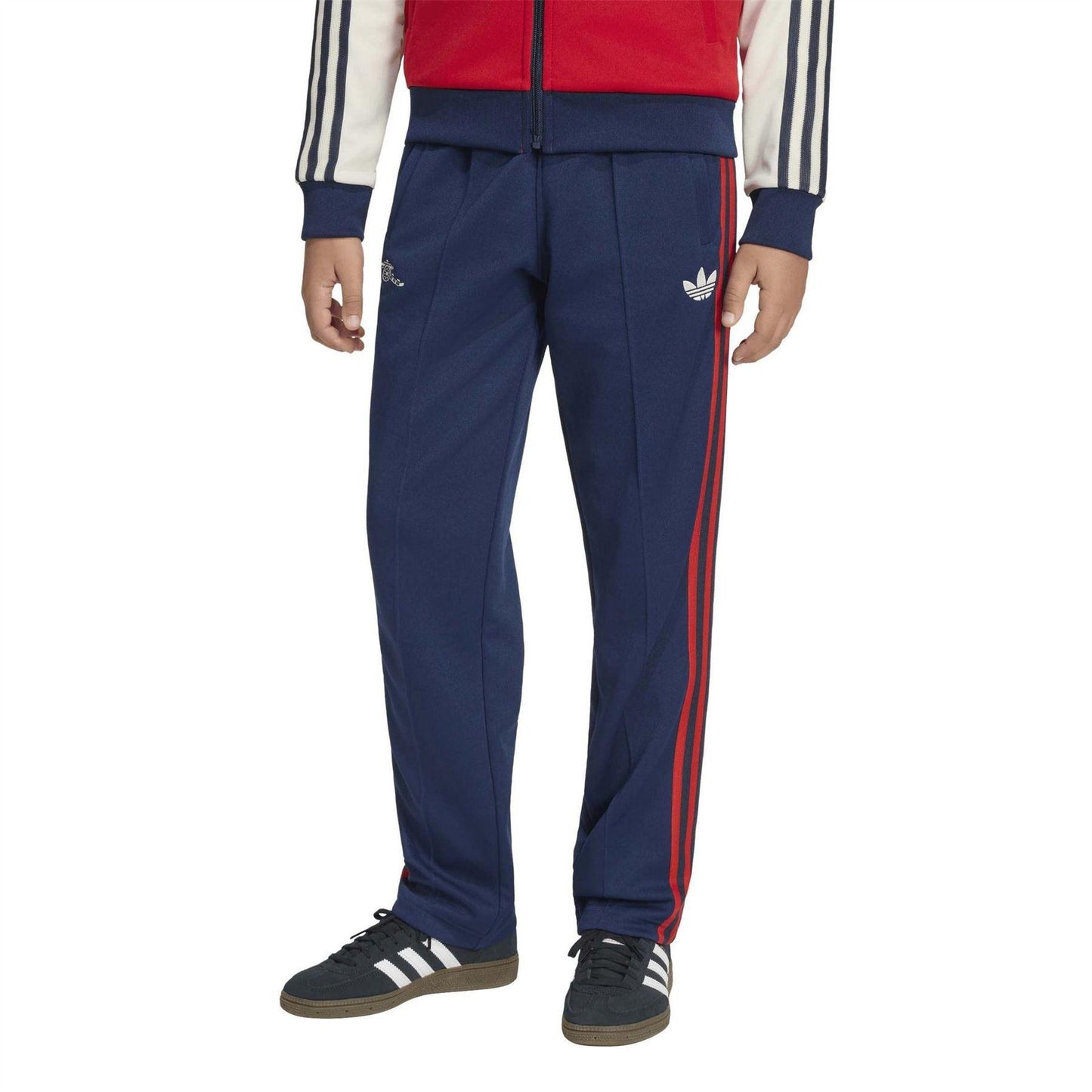 Indigo Blue - Side - Adidas Childrens-Kids Arsenal FC Stripes Tracksuit Bottoms