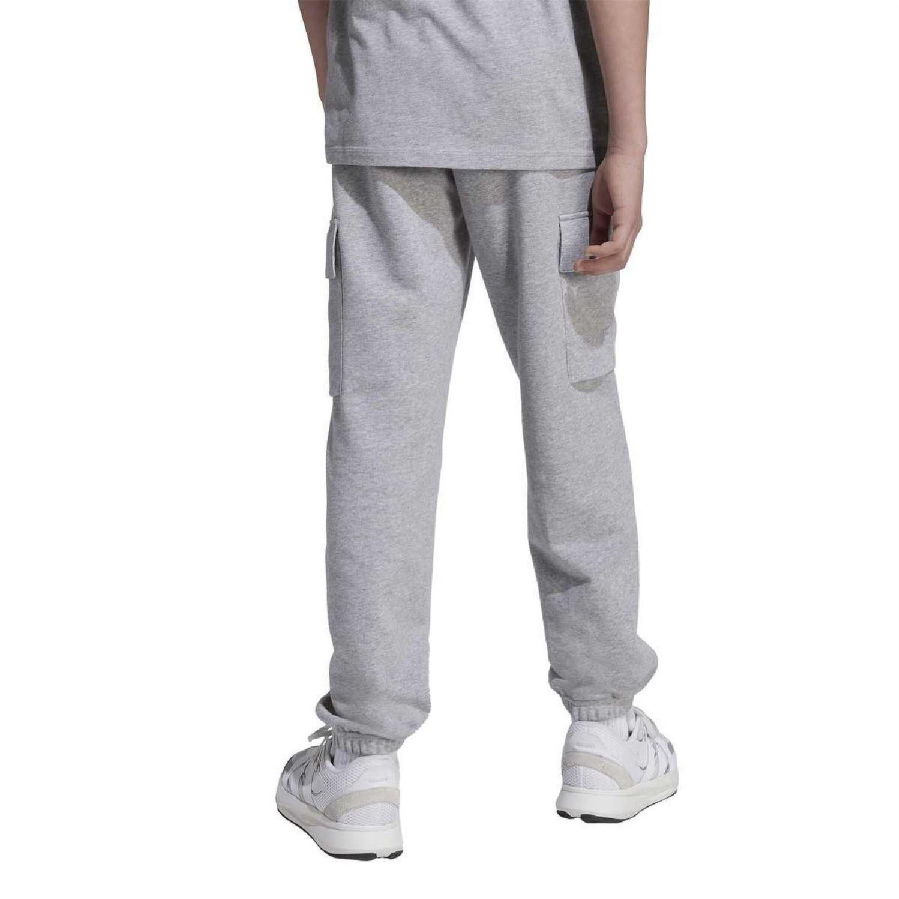 Medium Grey - Back - Adidas Childrens-Kids Essentials Patterned Slim Cargo Trousers