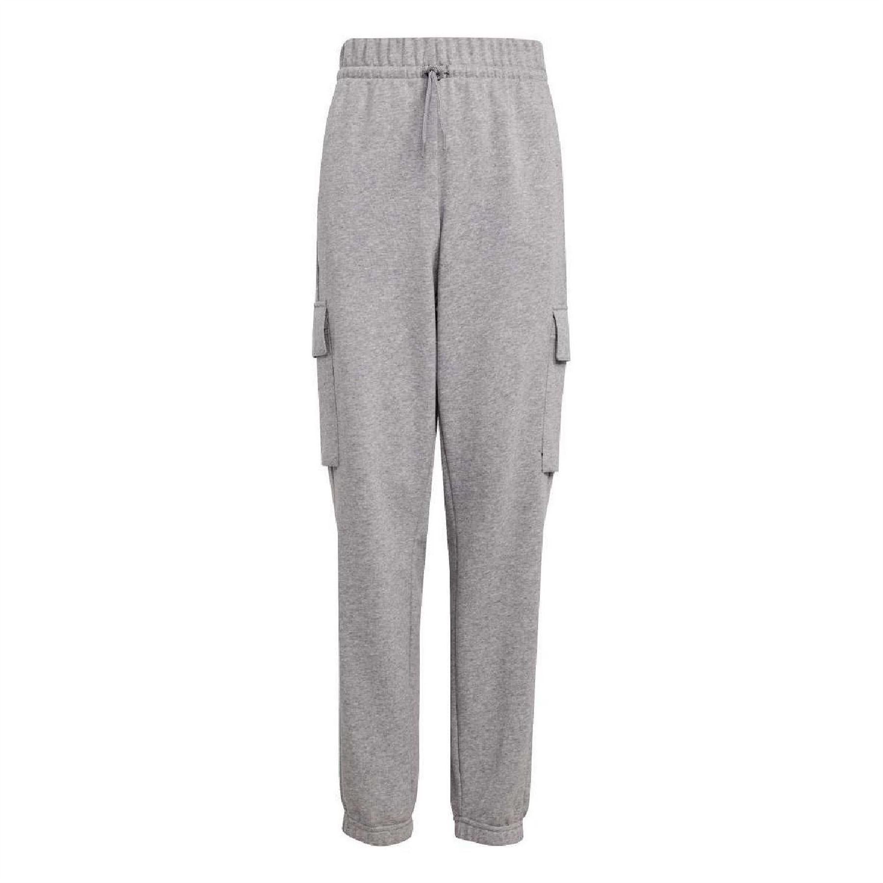 Medium Grey - Front - Adidas Childrens-Kids Essentials Patterned Slim Cargo Trousers