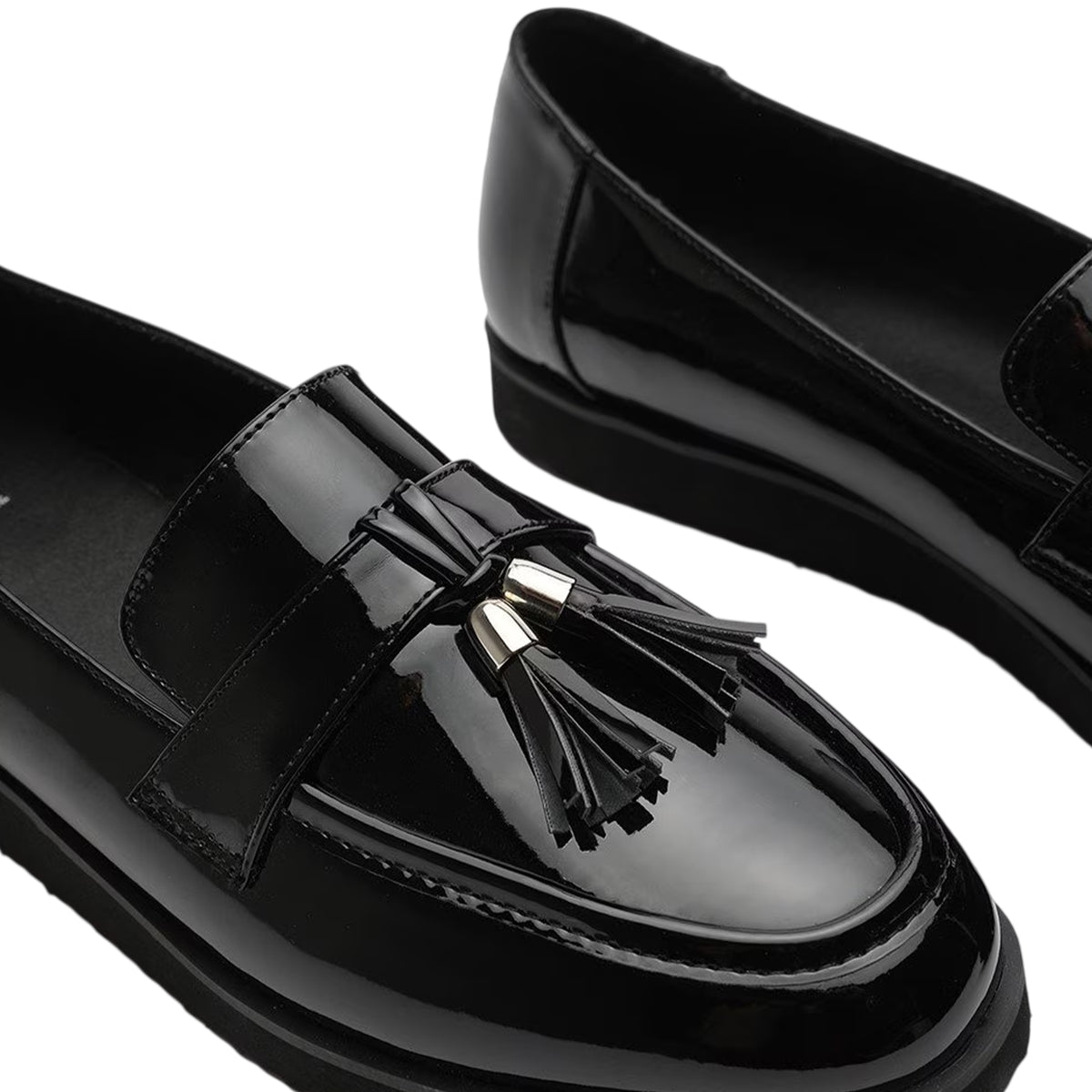 Black Patent - Side - Where´s That From Womens-Ladies Flat Loafers