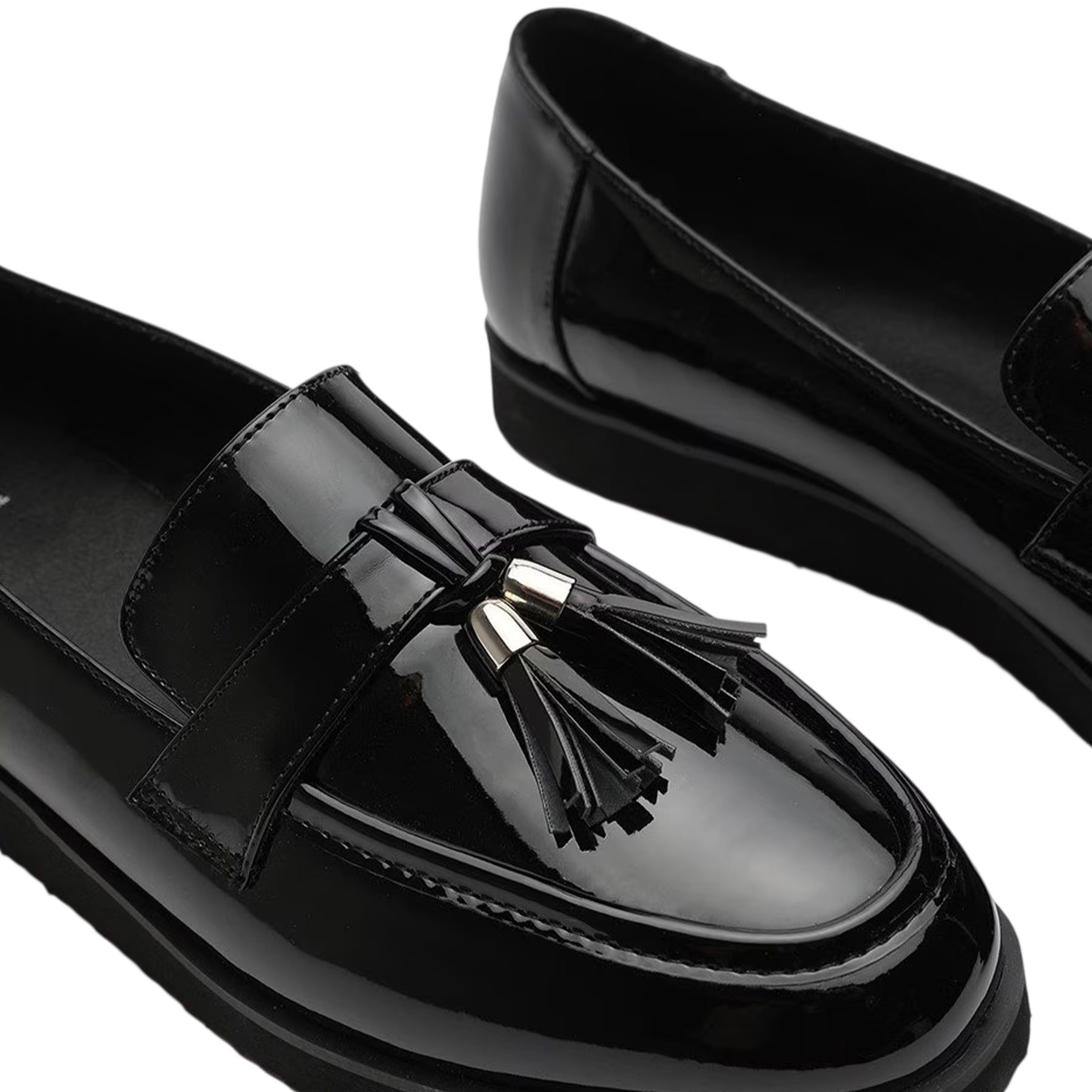 Black Patent - Side - Where´s That From Womens-Ladies Flat Loafers