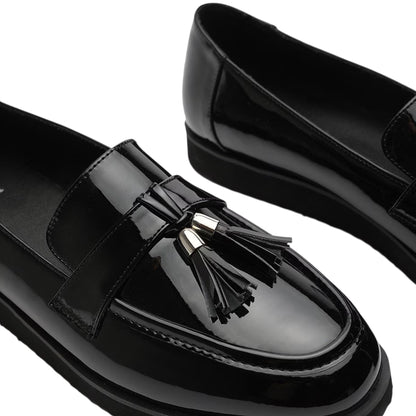 Black Patent - Side - Where´s That From Womens-Ladies Flat Loafers