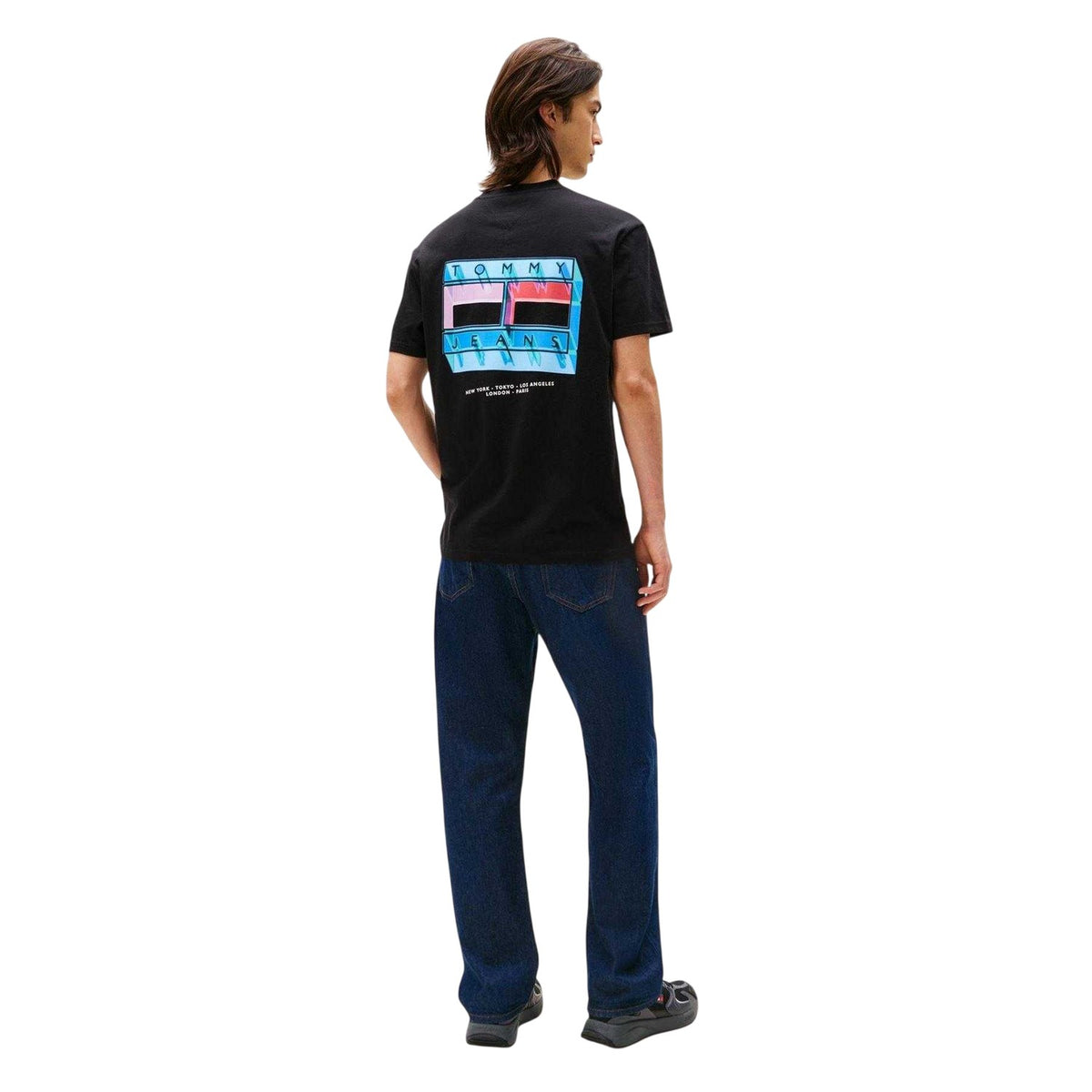 Black - Back - Tommy Jeans Mens DNA Logo Regular T-Shirt