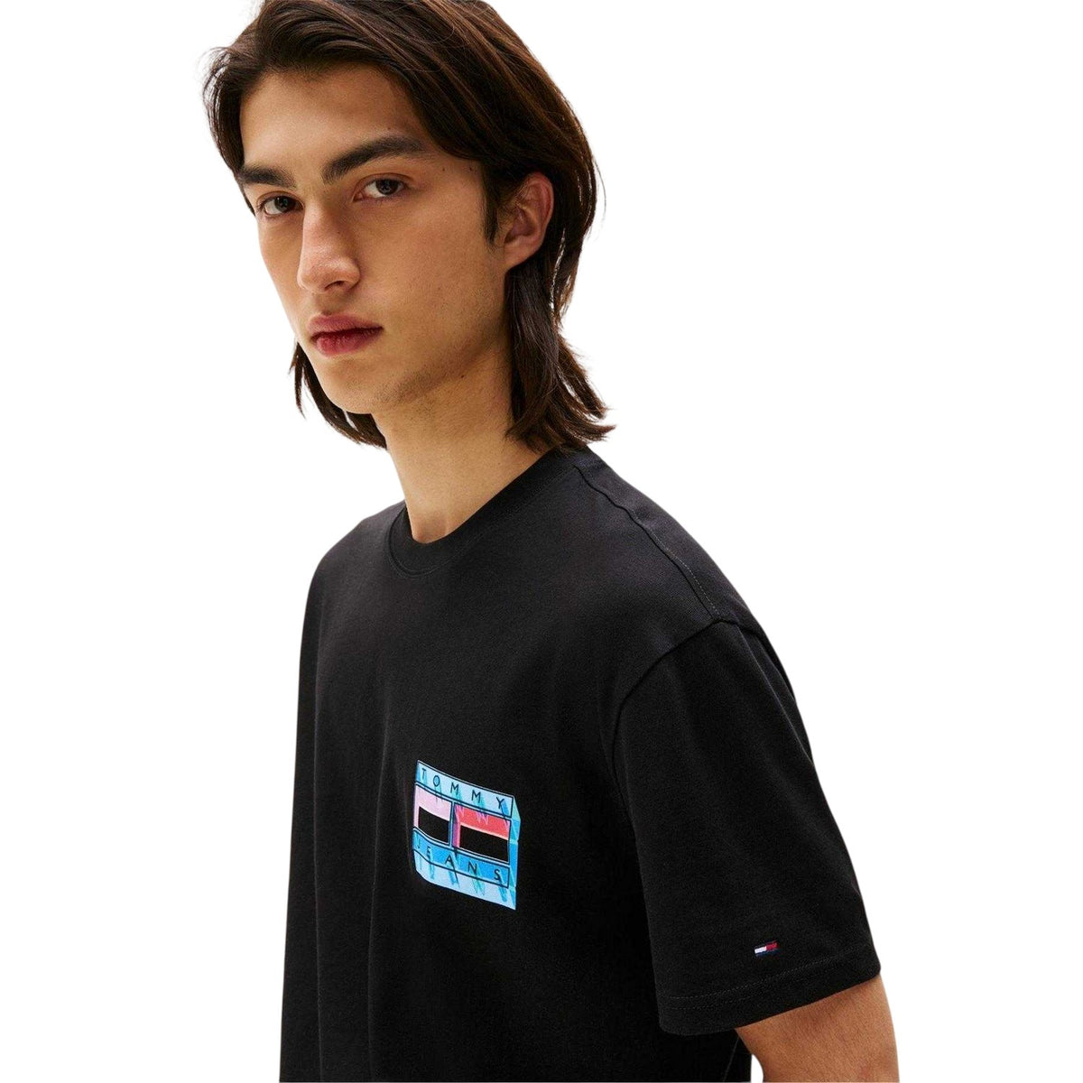 Black - Lifestyle - Tommy Jeans Mens DNA Logo Regular T-Shirt