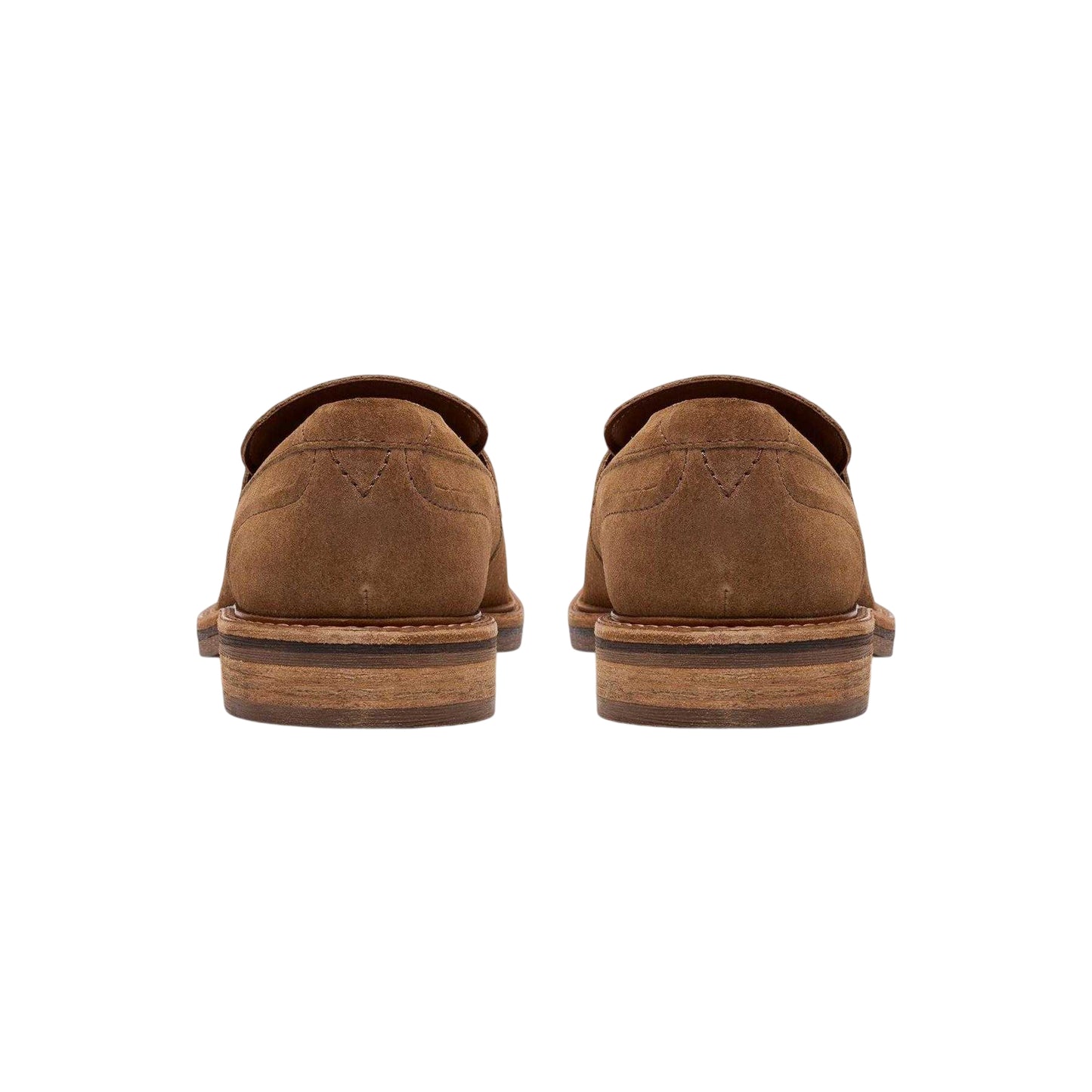 Tan - Back - Clarks Mens Aldwin Suede Loafers