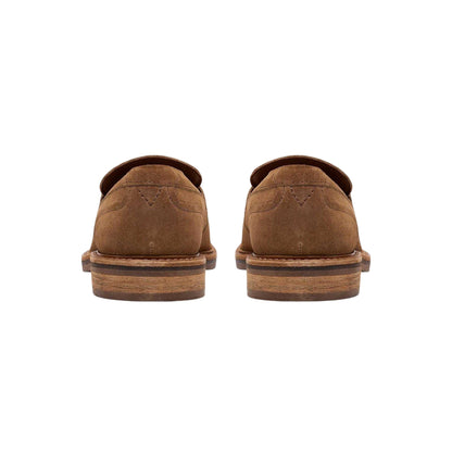 Tan - Back - Clarks Mens Aldwin Suede Loafers