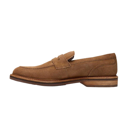 Tan - Side - Clarks Mens Aldwin Suede Loafers