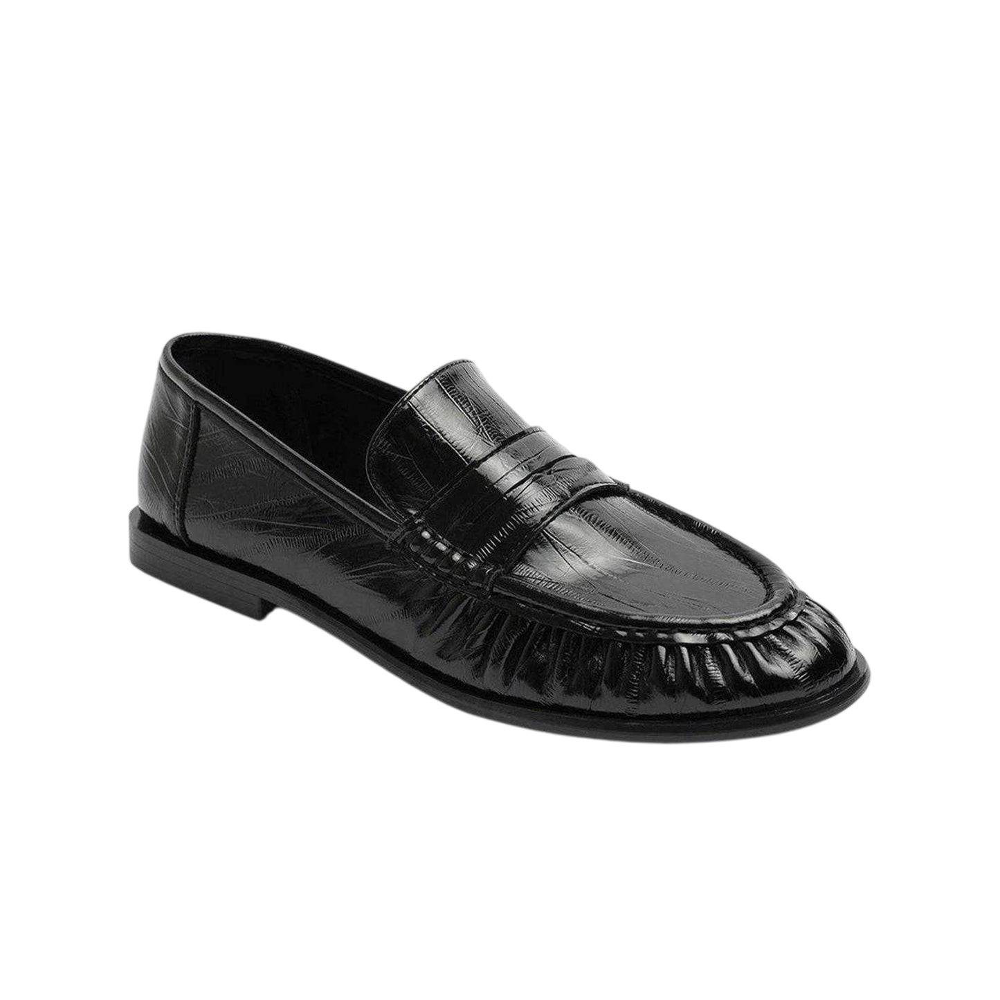 Black - Back - Where´s That From Womens-Ladies Ruched Flat Loafers