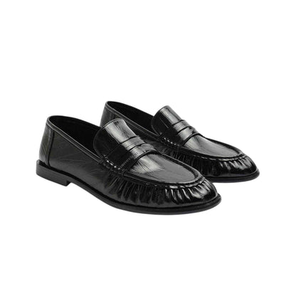 Black - Side - Where´s That From Womens-Ladies Ruched Flat Loafers