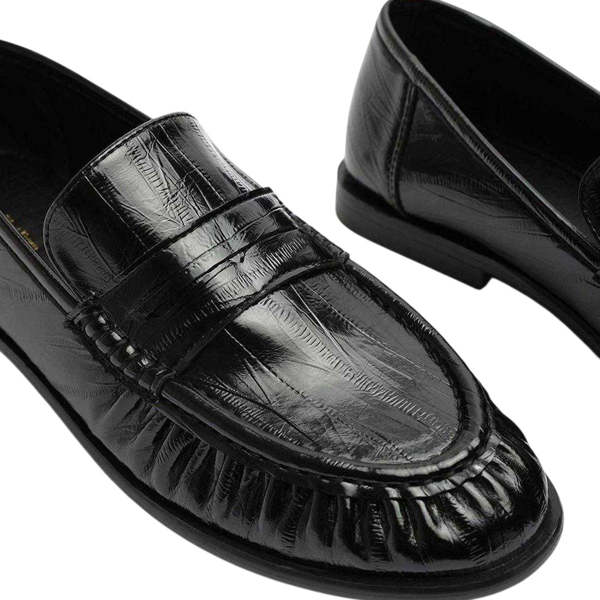 Black - Lifestyle - Where´s That From Womens-Ladies Ruched Flat Loafers