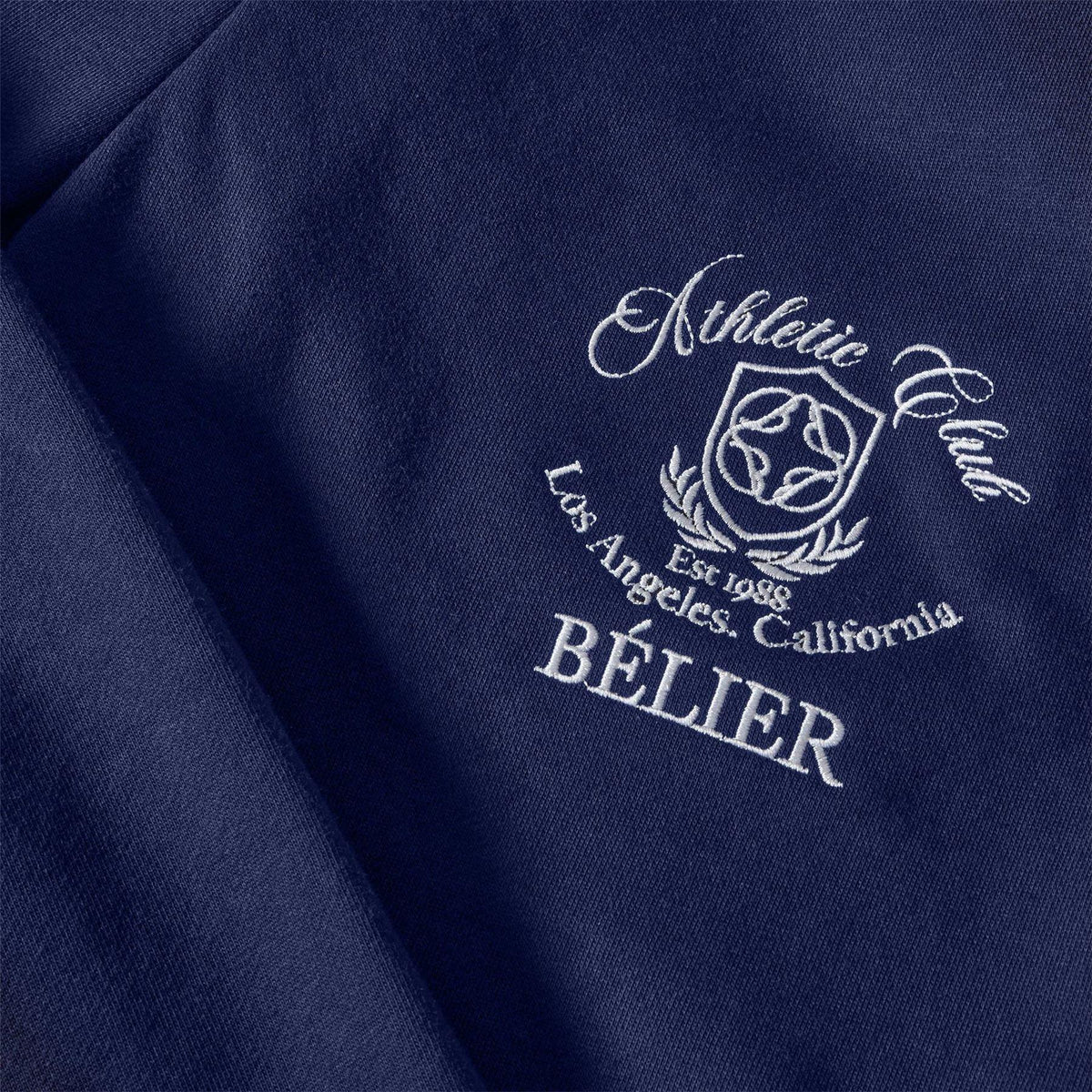 Navy - Side - Belier Unisex Adult Club Logo Athletic Joggers