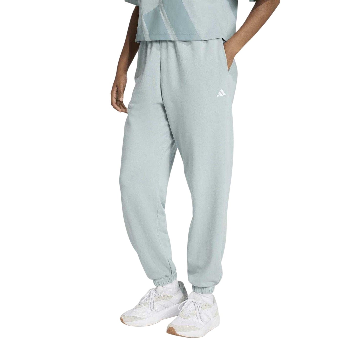 White - Pack Shot - Adidas Womens-Ladies Slim Jogging Bottoms
