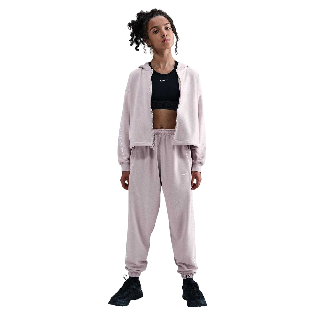 Platinum - Side - Nike Girls Fleece Elasticated Joggers