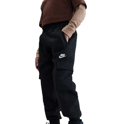 Black - Side - Nike Childrens-Kids Fleece Cargo Pocket Joggers
