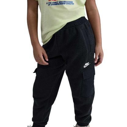 Black - Lifestyle - Nike Childrens-Kids Fleece Cargo Pocket Joggers