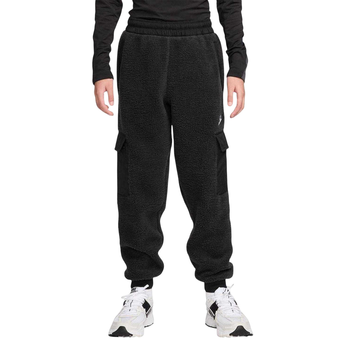 Black - Front - Nike Childrens-Kids Fleece Cargo Pocket Joggers