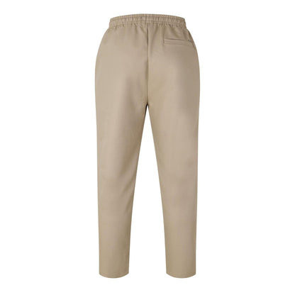 Beige - Back - Belier Mens Lightweight Relaxed Fit Trousers