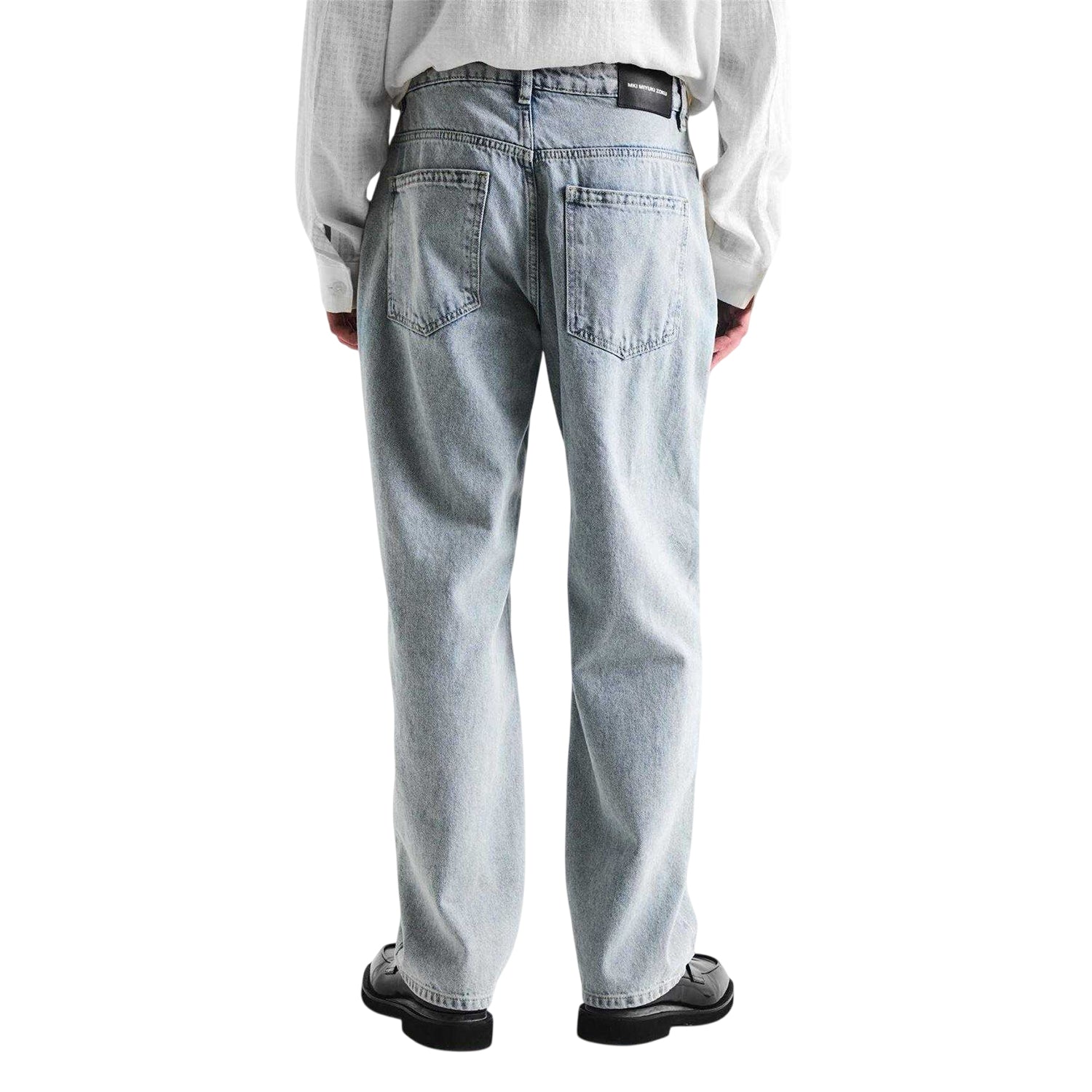 Bleach Wash - Side - MKI MIYUKI ZOKU Mens Denim Straight Leg Jeans