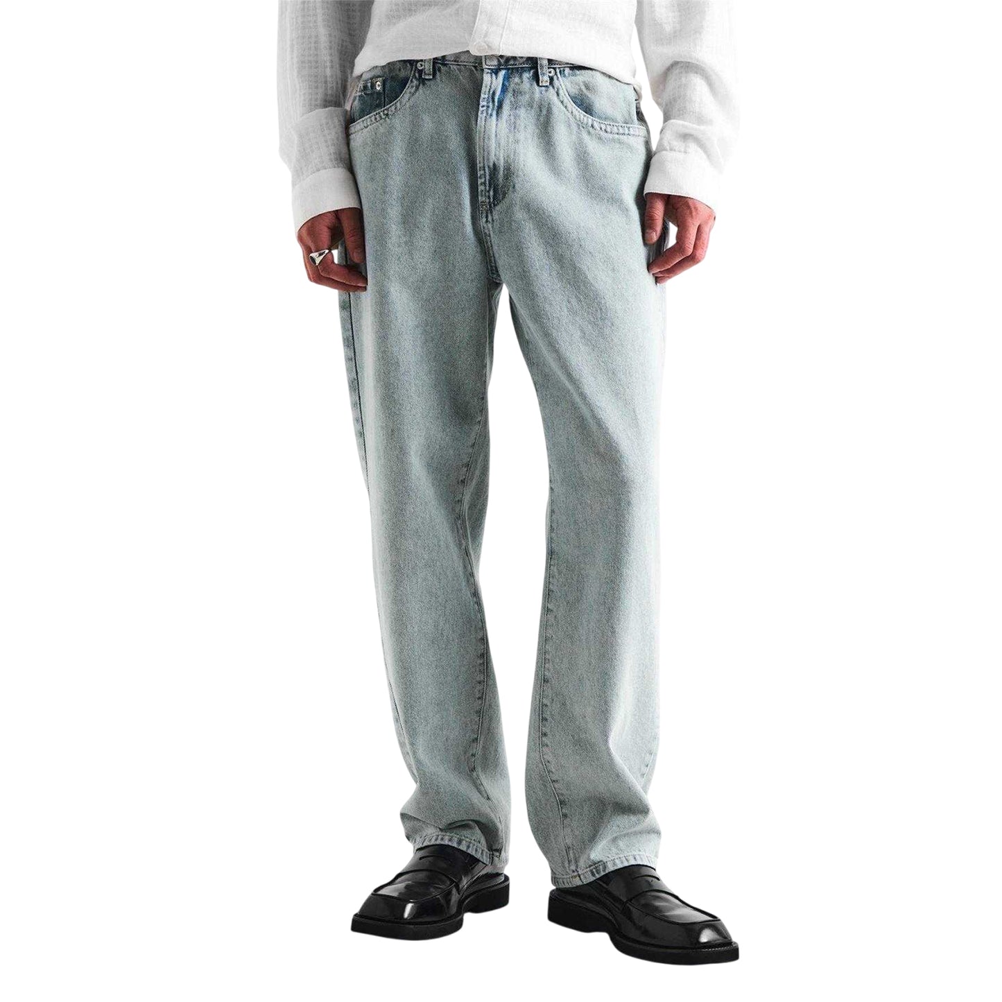 Bleach Wash - Lifestyle - MKI MIYUKI ZOKU Mens Denim Straight Leg Jeans