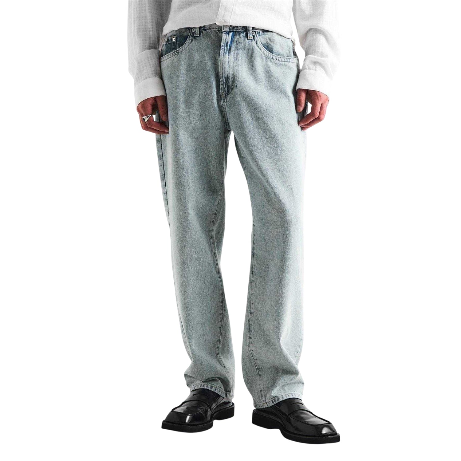 Bleach Wash - Lifestyle - MKI MIYUKI ZOKU Mens Denim Straight Leg Jeans