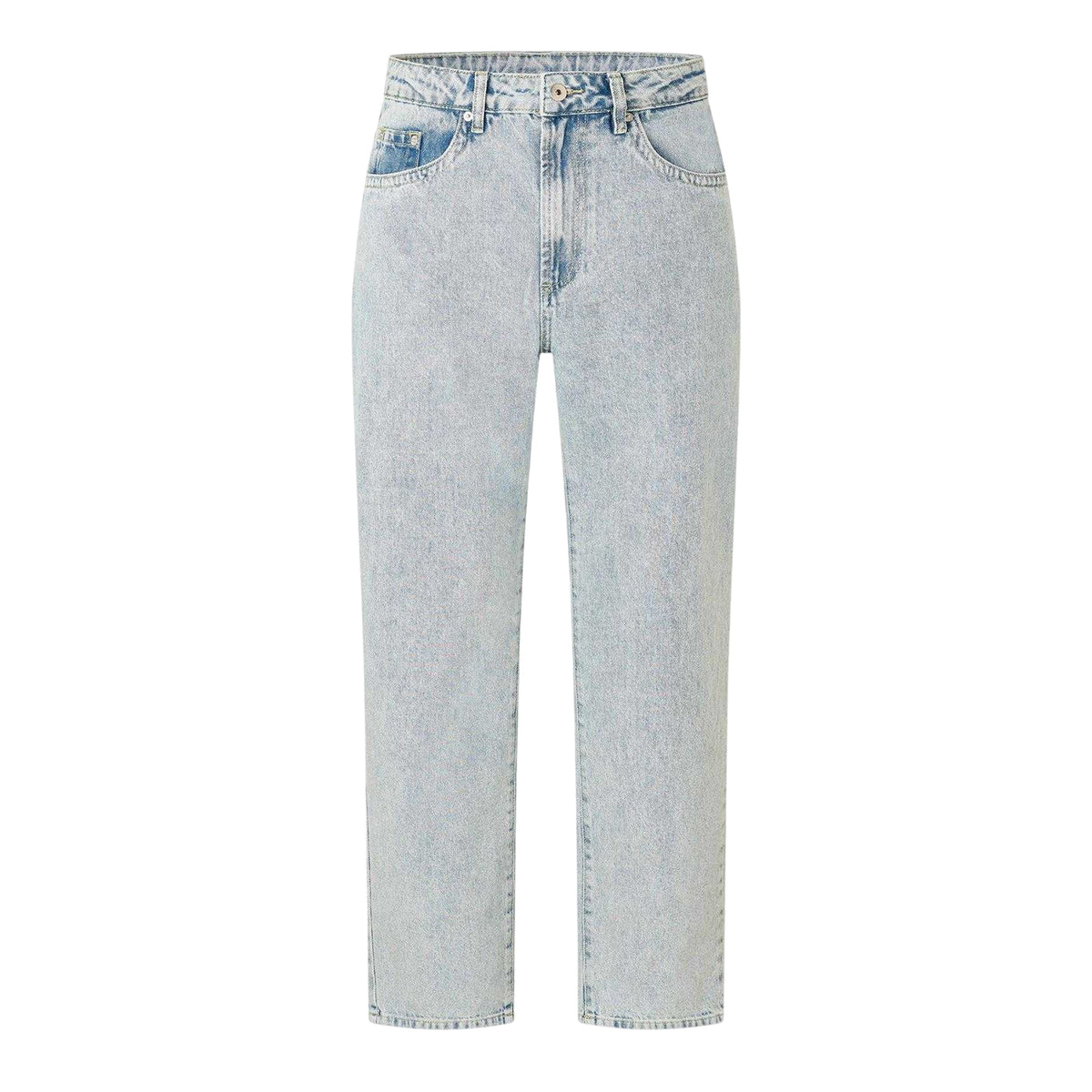 Bleach Wash - Front - MKI MIYUKI ZOKU Mens Denim Straight Leg Jeans