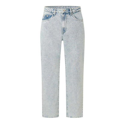 Bleach Wash - Front - MKI MIYUKI ZOKU Mens Denim Straight Leg Jeans