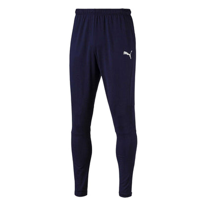 Peacoat-White - Front - Puma Mens Liga Tapered Tracksuit Bottoms