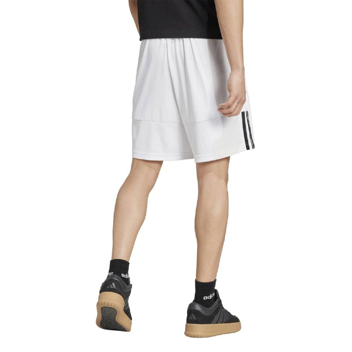 White - Back - Adidas Mens Sereno Aeroready 3 Stripes Regular Shorts