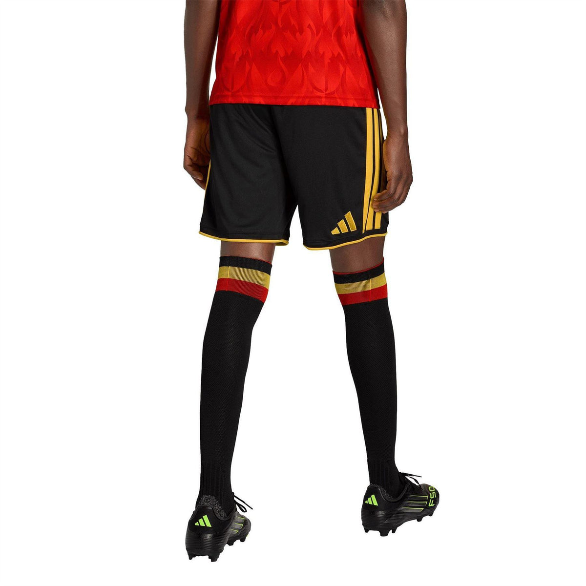 Black-Gold - Back - Adidas Mens FIFA World Cup 2026 Belgium Home Shorts