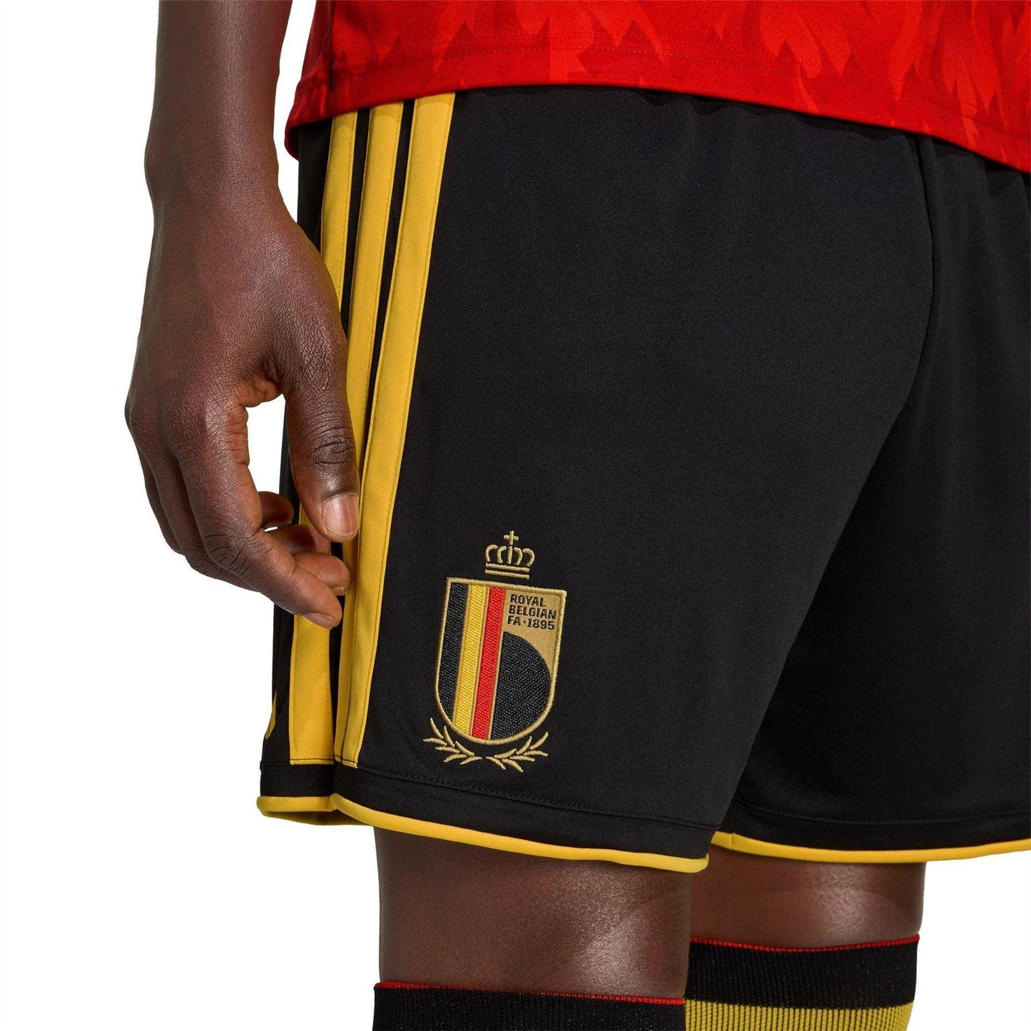 Black-Gold - Side - Adidas Mens FIFA World Cup 2026 Belgium Home Shorts